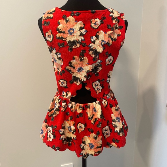 Anthropologie Postage Stamp Peplum Top with Cut-Out - Picture 2 of 12